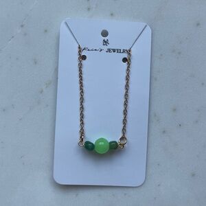 Handmade Elegant Green Beaded Necklace